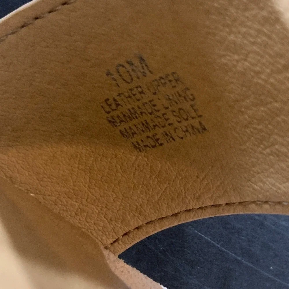 Copper Key Espadrille Wedge Sandals Women’s 10 Nude Leather Ankle Strap Platform